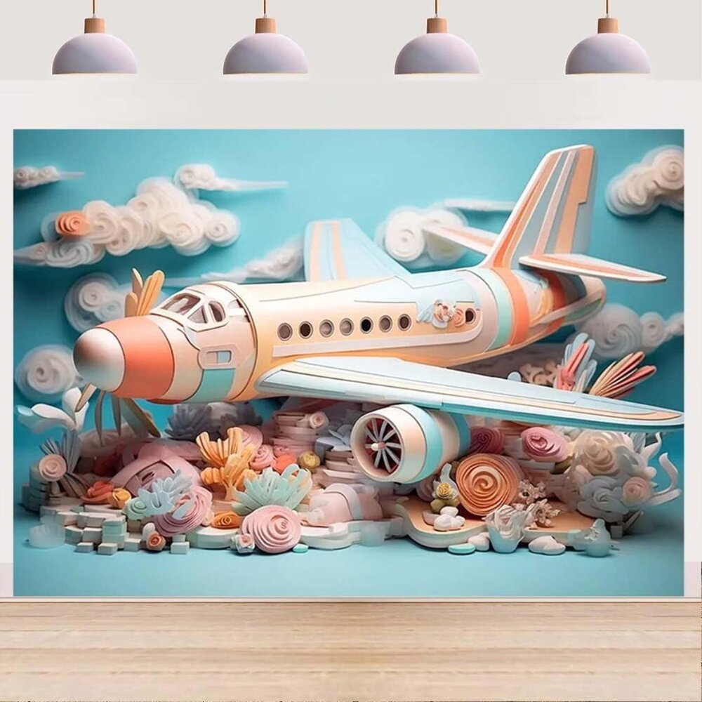 Model Airplane White Clouds Flower Photography Background